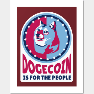 Dogecoin is for the People Obey Design Crypto Merch Posters and Art